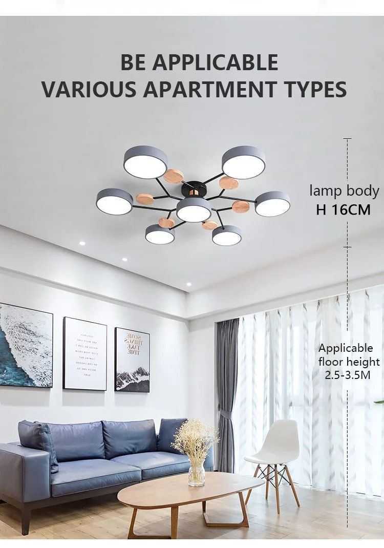 Thumbnail: LED Chandelier with 3 Different Colors Suitable for Living Room Bedroom Hotel ap