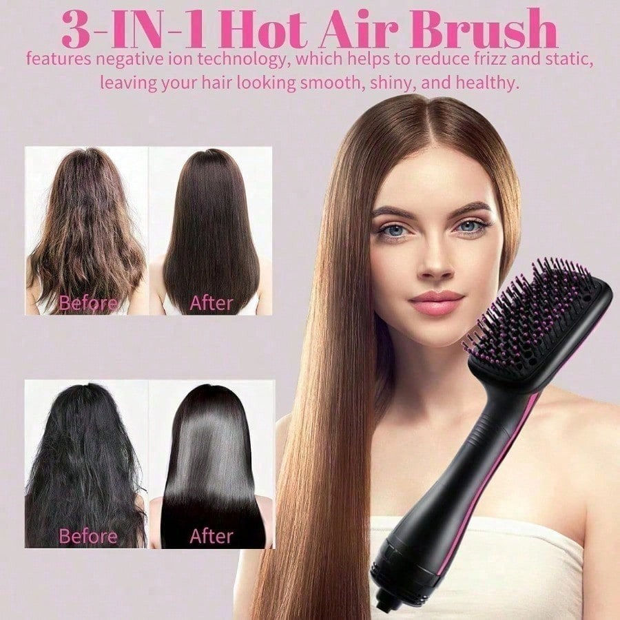 Thumbnail: 3-in-1 Styling Tool: Negative Ion Hot Air Straightener—Combines Straightening,