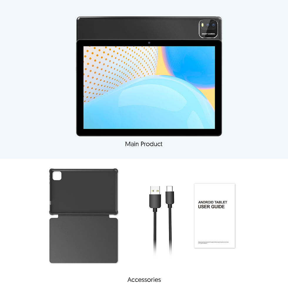 Thumbnail: 10-inch tablet PC, Android 15 system, quad-core processor, 12 (3+9) GB + 64GB st
