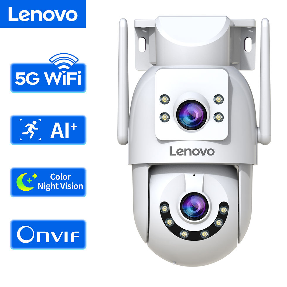 Thumbnail: Lenovo 4K WiFi Surveillance Camera 5G Wifi Outdoor Dual Lens PTZ IP Cameras Auto