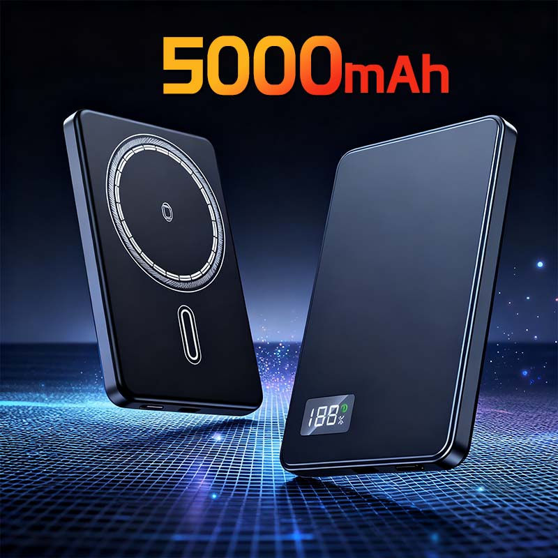 Thumbnail: 20000mAh Thin Portable Magnetic Wireless Power Bank PD22.5W Fast Charging Extern