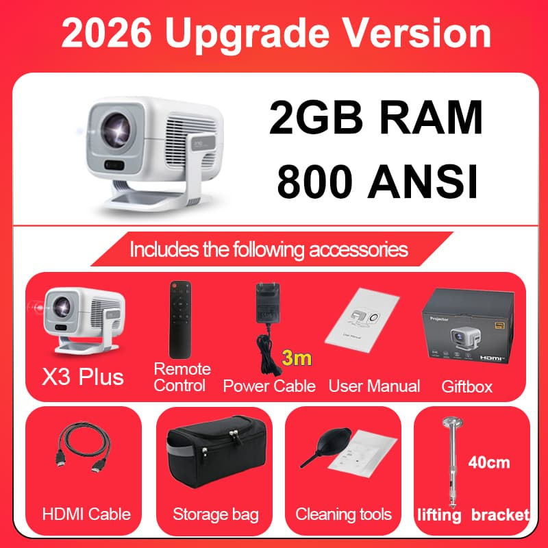 Thumbnail: DITONG X3Plus HD projector Native 1080P support 4K WIFI6 BT5.4 Android mini Port