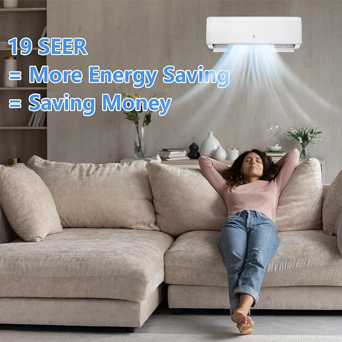 Thumbnail: 12000 BTU Mini Split Air Conditioner & Heater, 21 SEER2 r454b Inverter Ductless 