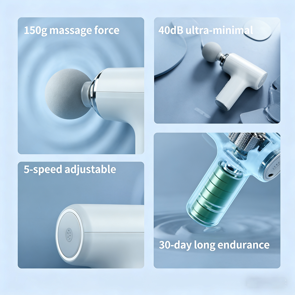 Thumbnail: Portable Massage Gun with 4 Interchangeable Heads & LED Display - Full Body Perc
