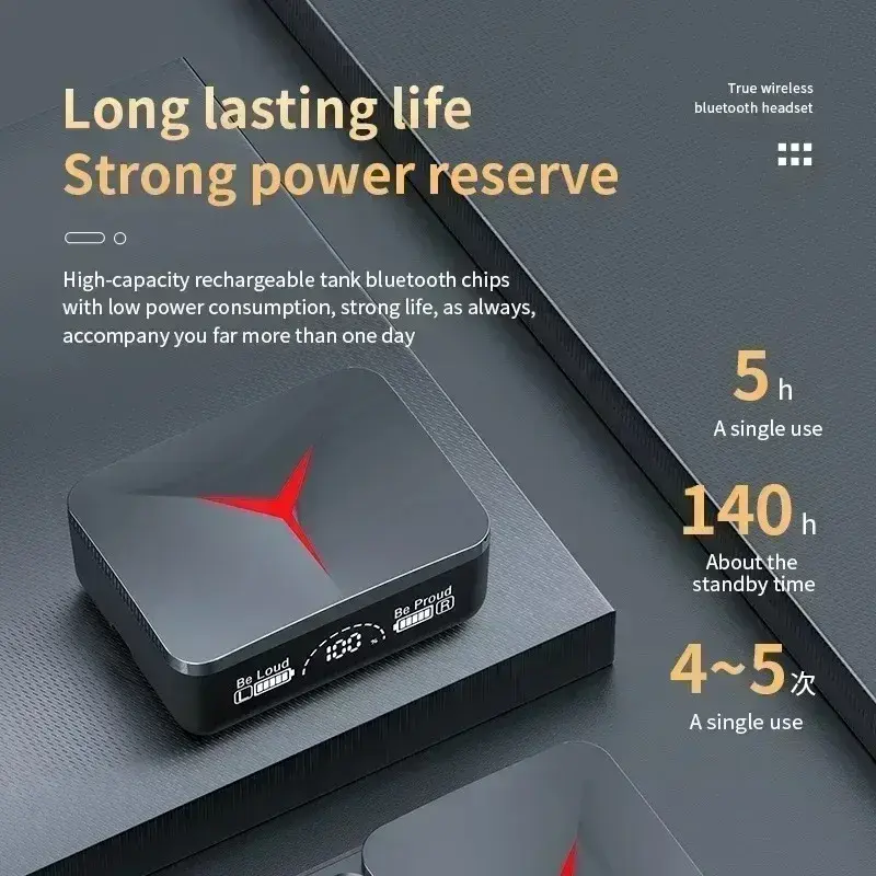 Thumbnail: Original TWS M90 Wireless Headphones Gaming Earphone Bluetooth 5.3 Sport Earbuds