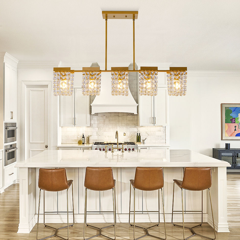 Thumbnail: 5-Light Luxury Gold Chandeliers for Living Room K9 Crystal Chandelier Fixture LE