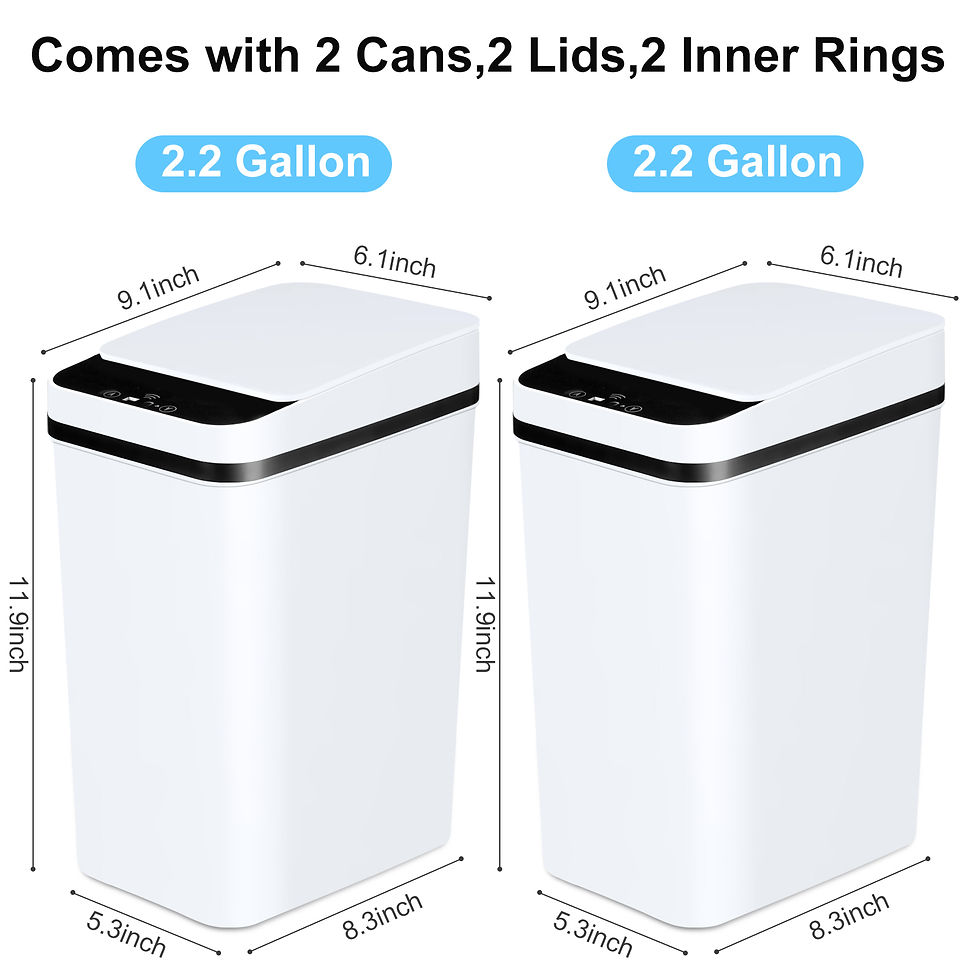 Thumbnail: 2 Pack 12L Bathroom Automatic Trash Cans Touchless Motion Sensor Slim with Lid f