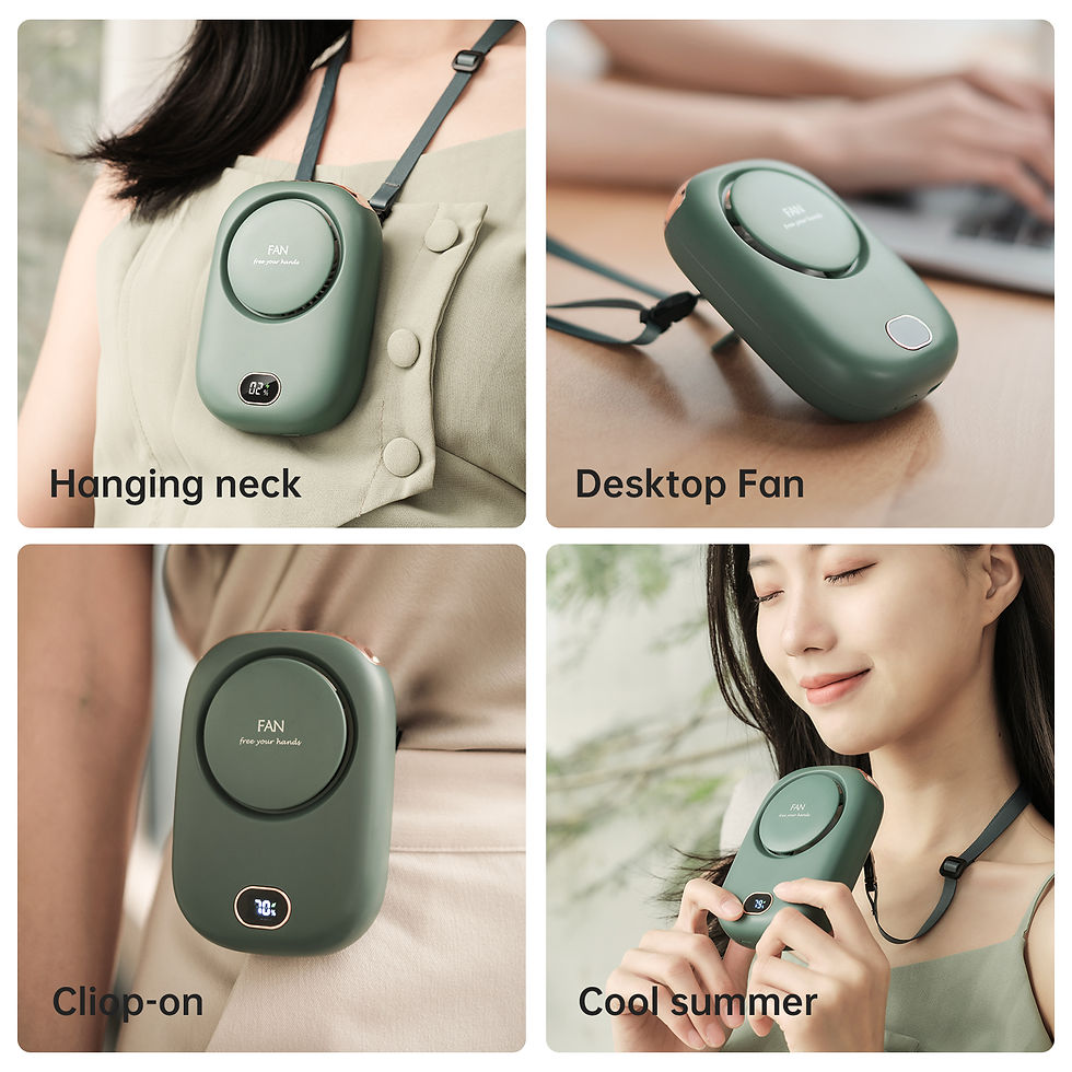 Thumbnail: Vissko Portable Hanging Neck Fan Mini Fans with Adjustable Lanyard Bladeless USB