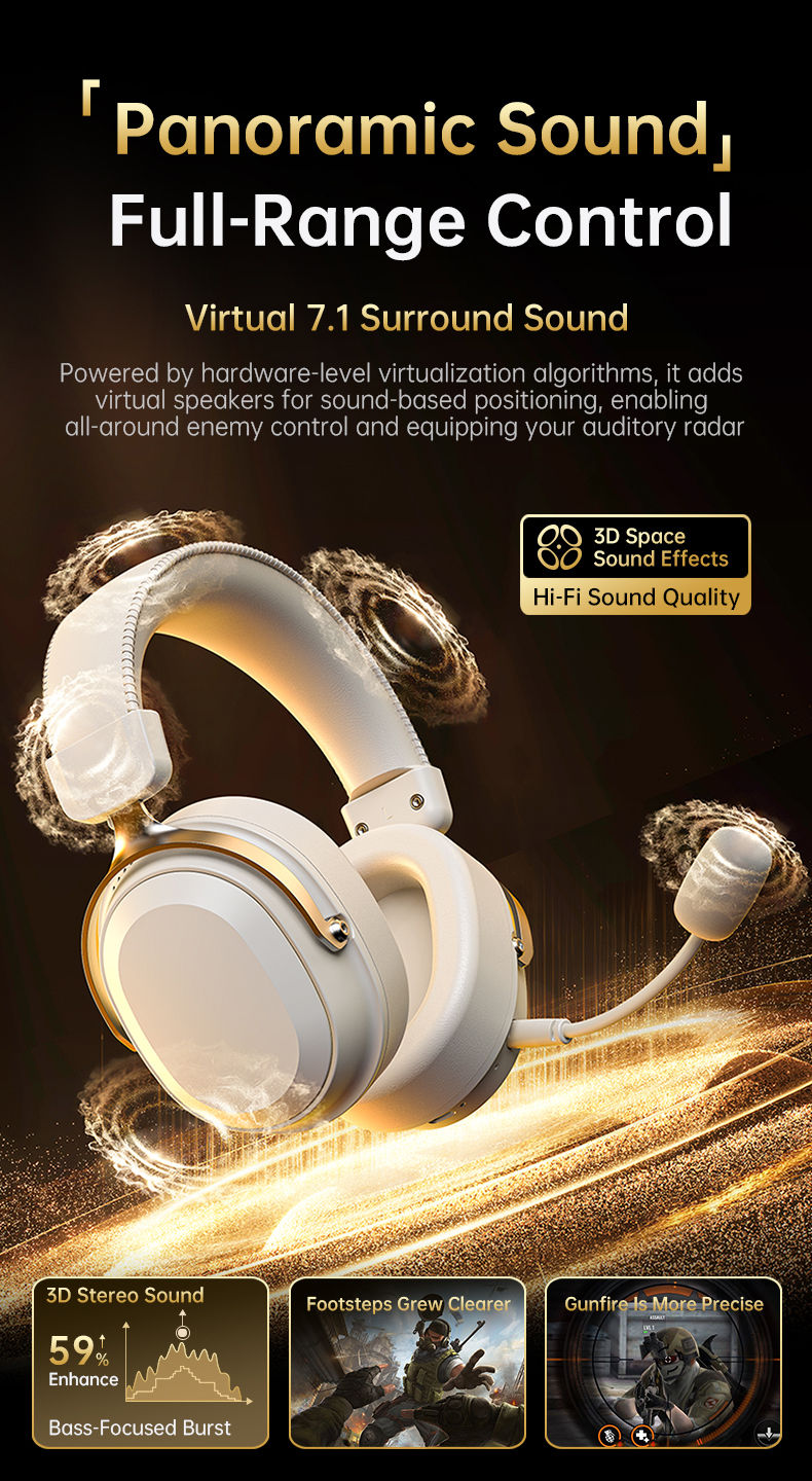 Thumbnail: ATTACK SHARK L30PRO Wireless Gaming Headset 7.1 Surround 50mm Drivers Low Latenc