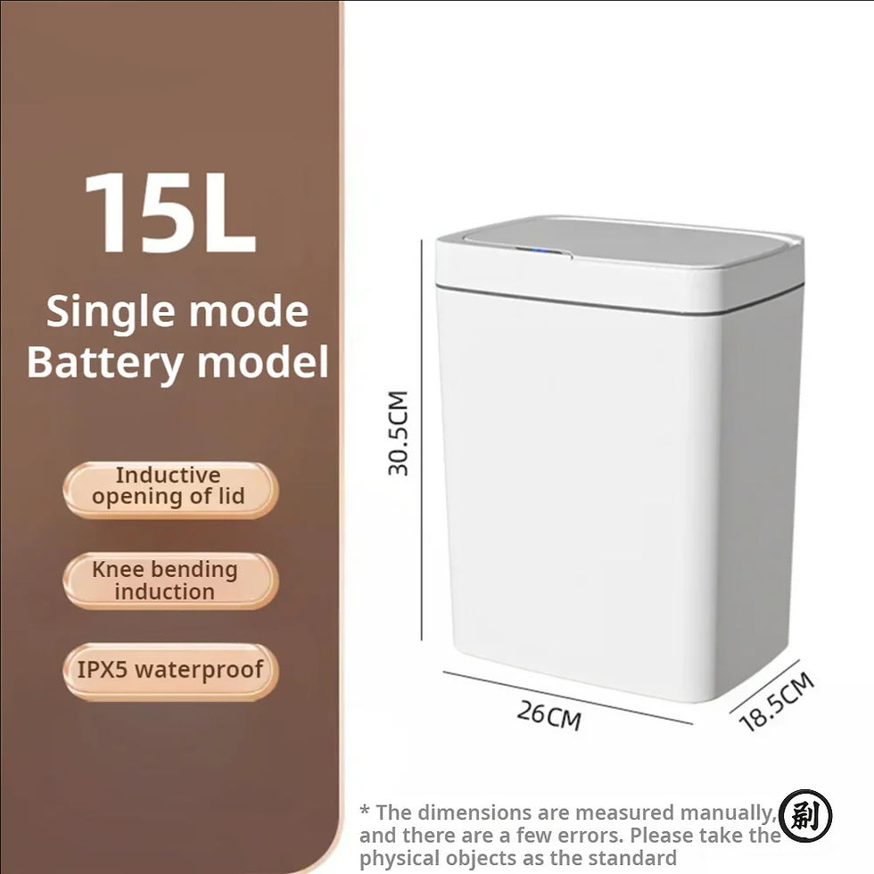 Thumbnail: Automatic Sensor Trash Can 15L White Contactless Electronic Waste Bin Bathroom S