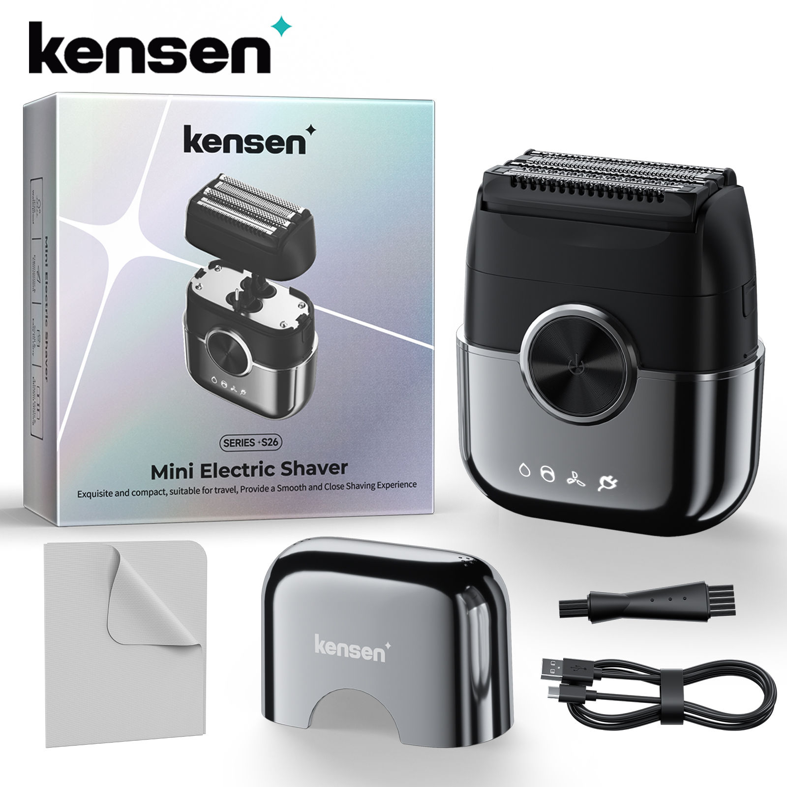KENSEN S26 Electric Shaver for Men 4D Floating Blades Foil Shavers Waterproof 80