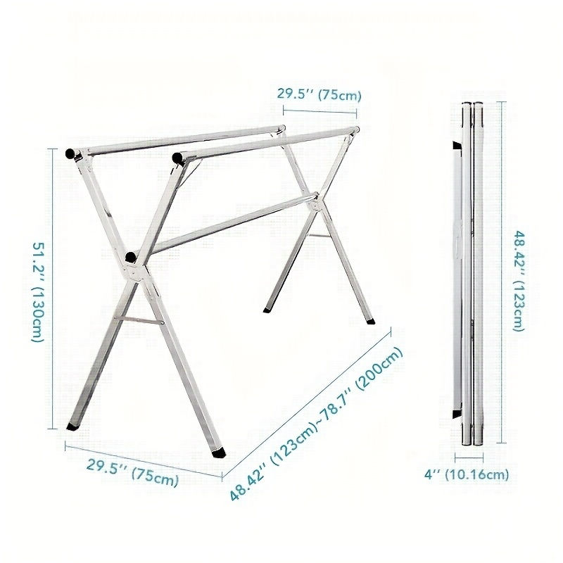 Thumbnail: Clothes Drying Rack 63" And 78.7" Two Types, Retractable Length And Folding Outd