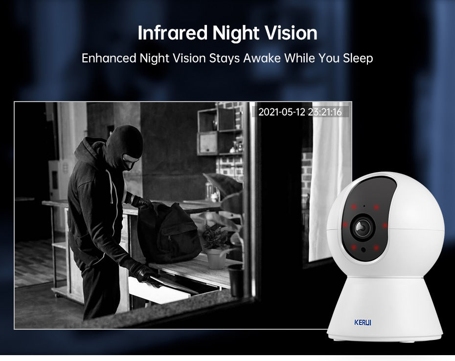 Thumbnail: KERUI 5MP 8MP 4K HD Mini WiFi IP Camera Indoor Wireless Security Home CCTV Surve