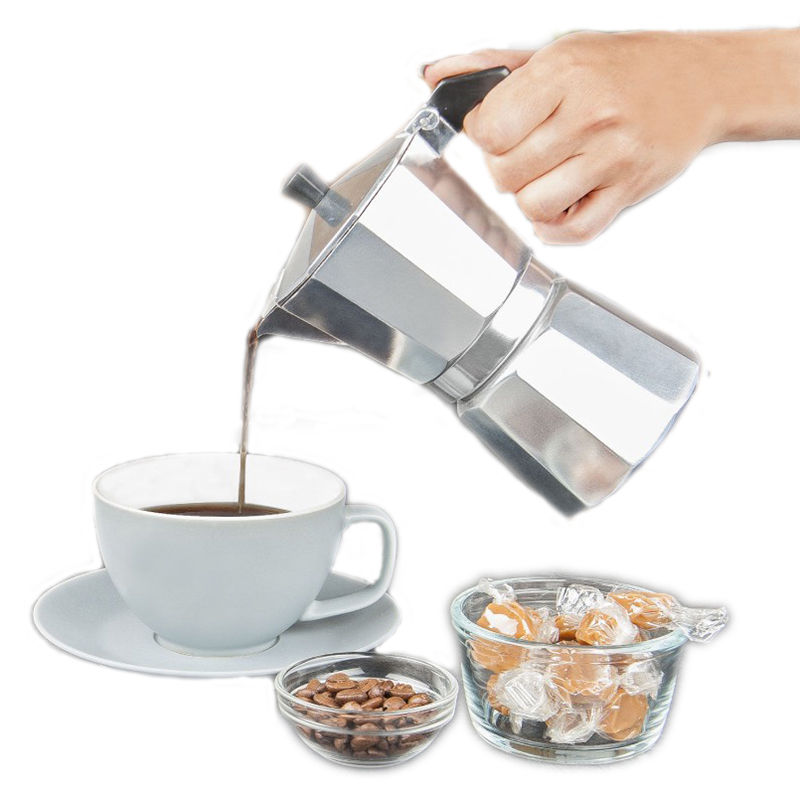 Thumbnail: Stainless Espresso Maker Latte Coffee Maker Italian Moka Espresso Cafeteira Perc