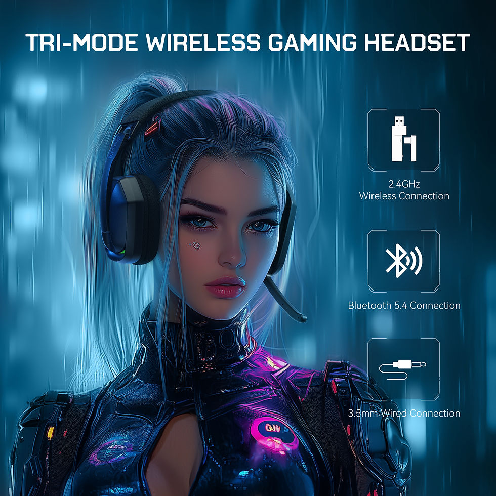 Thumbnail: EKSA G19BT 2.4GHz Wireless Gaming Headphones Ultra-light Bluetooth 5.4 Headset G