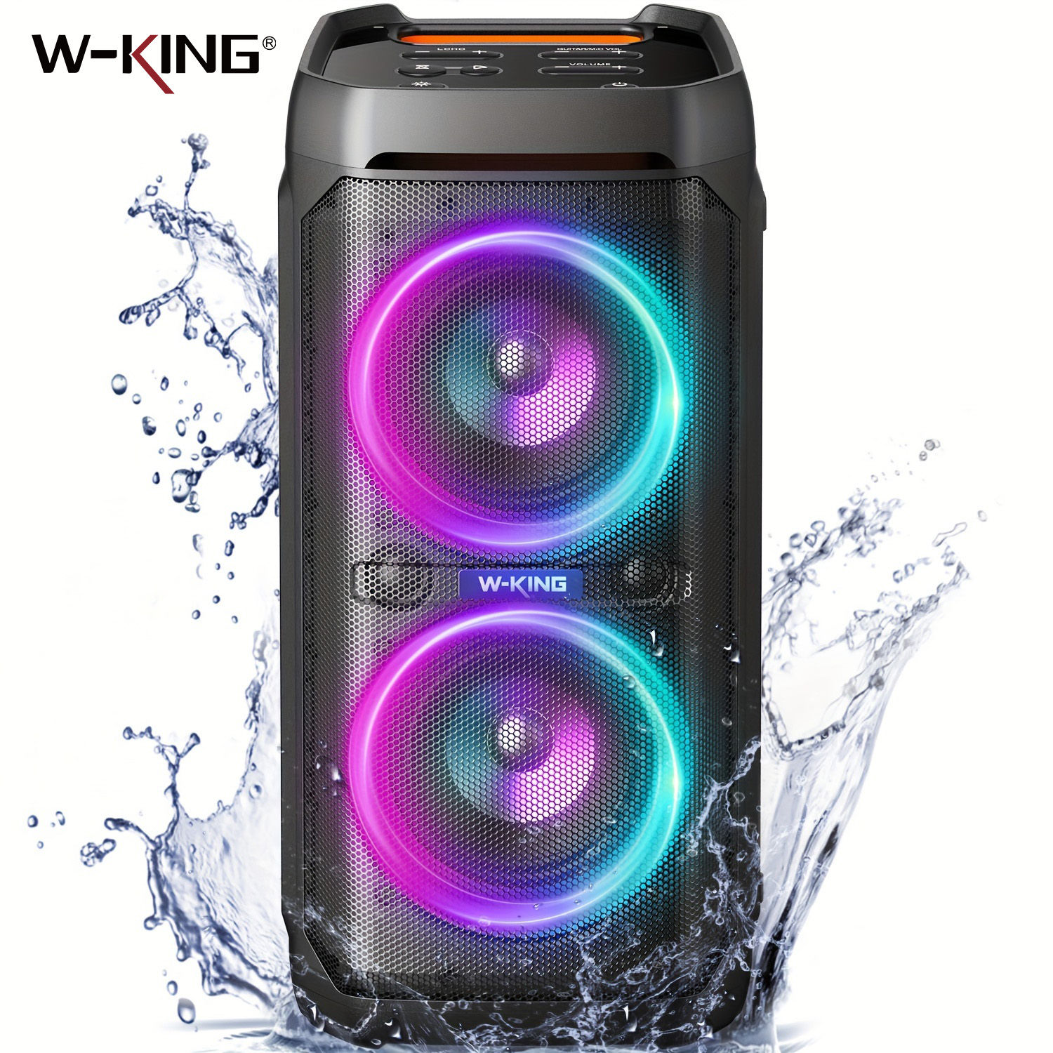 W-KING 100W RMS Bluetooth Speakers, IPX6 Waterproof, V5.3 Portable Party Boombox