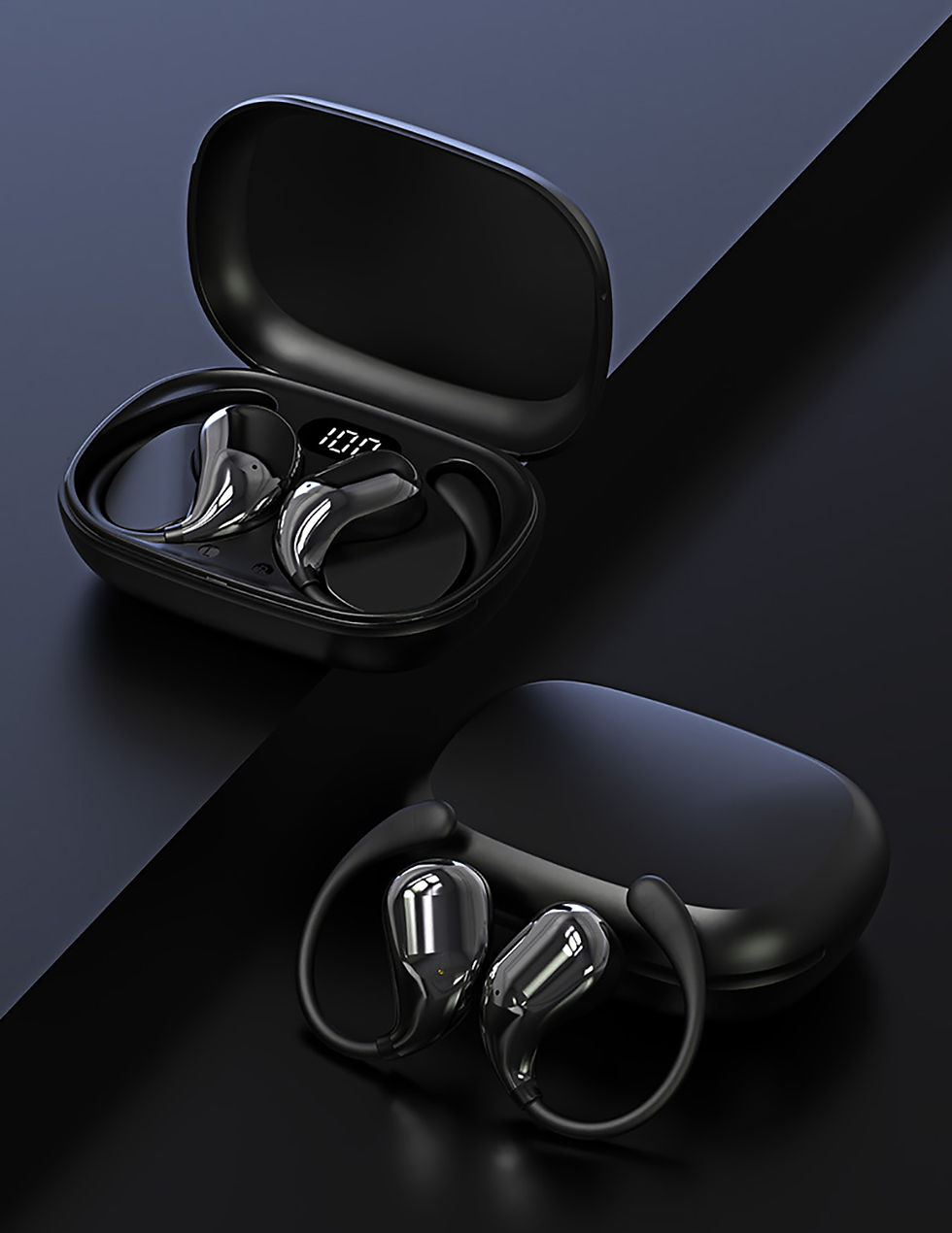 Thumbnail: Bluetooth 5.4 Ear Hook Headphones TWS Wireless Earphones HiFi Stereo Waterproof 