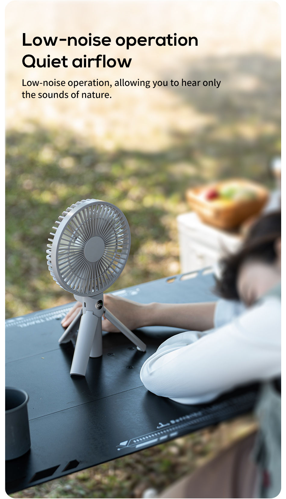 Thumbnail: XIAOTREE Portable Handheld Rechargeable Fan LED Digital Display 180°Adjustable 
