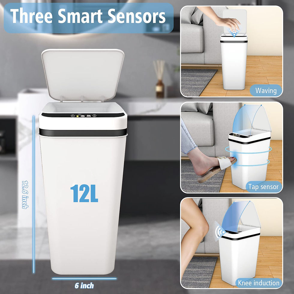 Thumbnail: Bathroom Trash Can with Lid Touchless Automatic Garbage Can Slim Motion Sensor S
