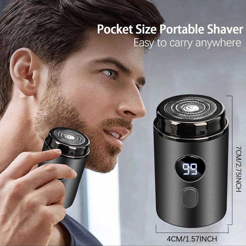 Men Electric Mini Shaver Rechargeable Type-c Charging Car Portable Shaver Led Di