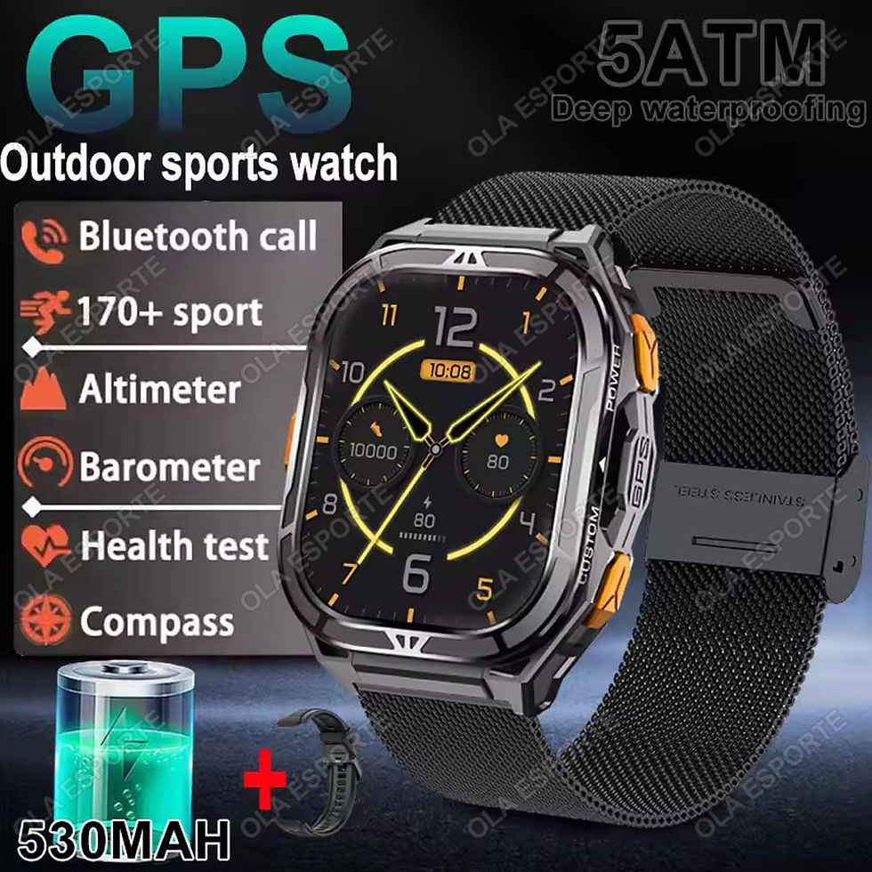 Thumbnail: X5 Amoled 5ATM GPS Waterproof SmartWatch Men Built-in Dual-band GNSS Compass Mil