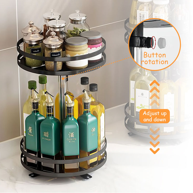 Thumbnail: 360 ° Rotating Spice Jar Glass Organizer Multifunctional Condiment Shelf Kitche
