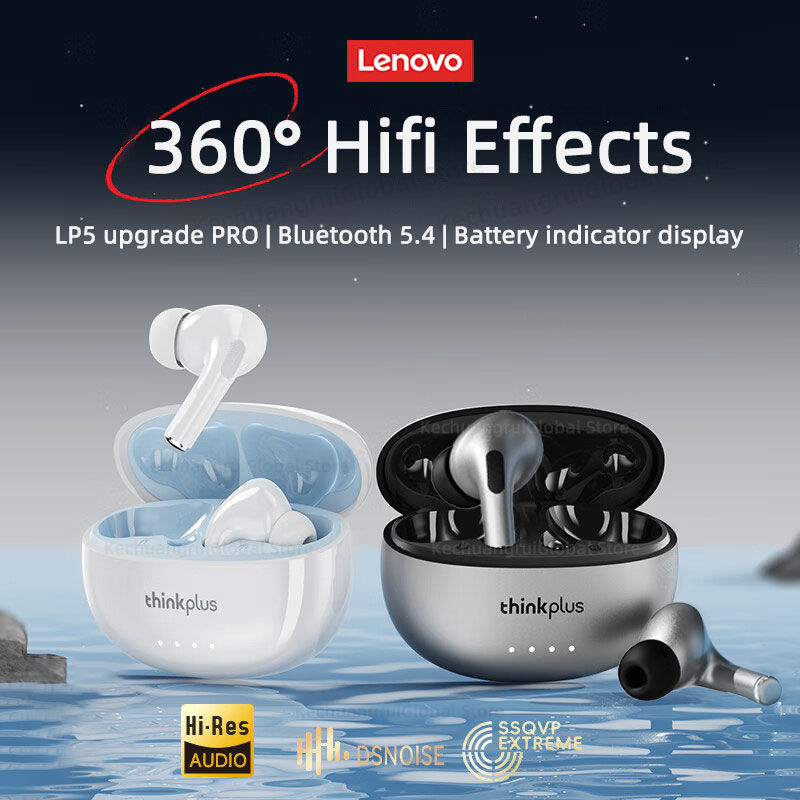 Thumbnail: Lenovo LP5 PRO Wireless Bluetooth 5.4 Earphones TWS HiFi Sound Gaming Earbuds LP