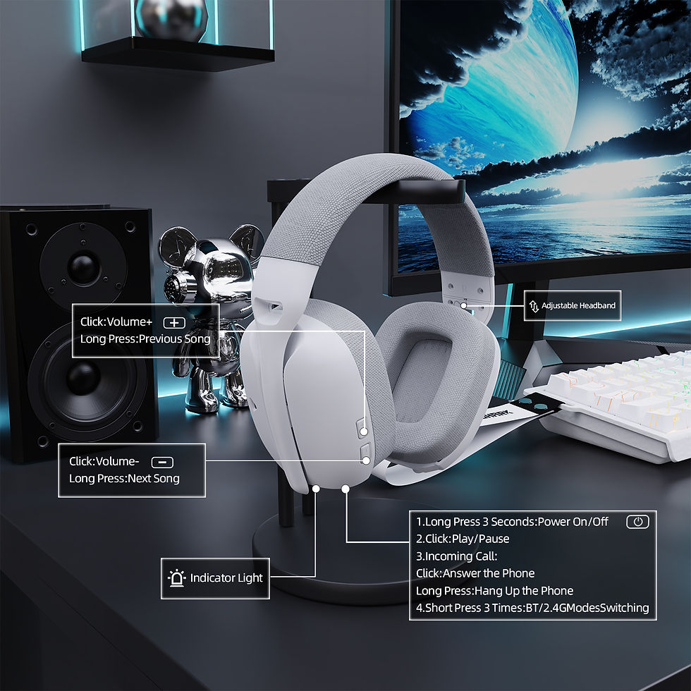 Thumbnail: ATTACK SHARK L80PRO Wireless Gaming Headset 2.4G Bluetooth Wired 203g Ultra-Ligh