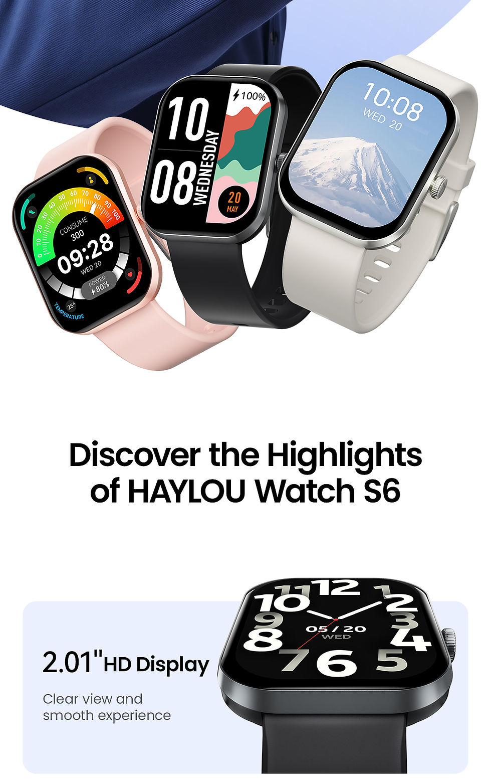 Thumbnail: HAYLOU Watch S6 Smartwatch 2.01" HD Display Smart Watch Bluetooth Voice Callings