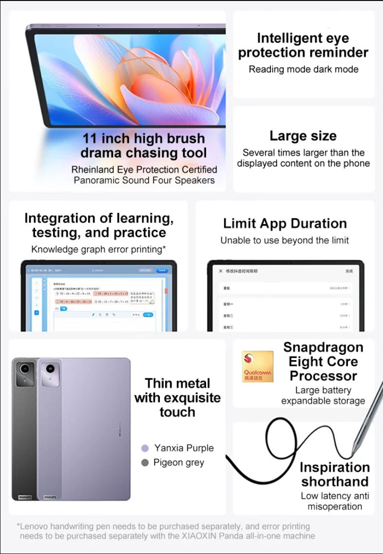 Thumbnail: LenovoLenovo XiaoxinPad 2024  Storage Qualcomm Snapdragon 685 Octa-core Processo