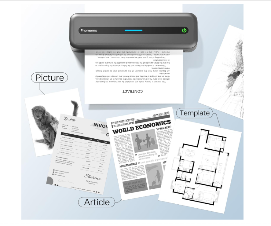 Thumbnail: Phomemo M832 300dpi Thermal Portable Printers Wireless for Travel Inkless Printe