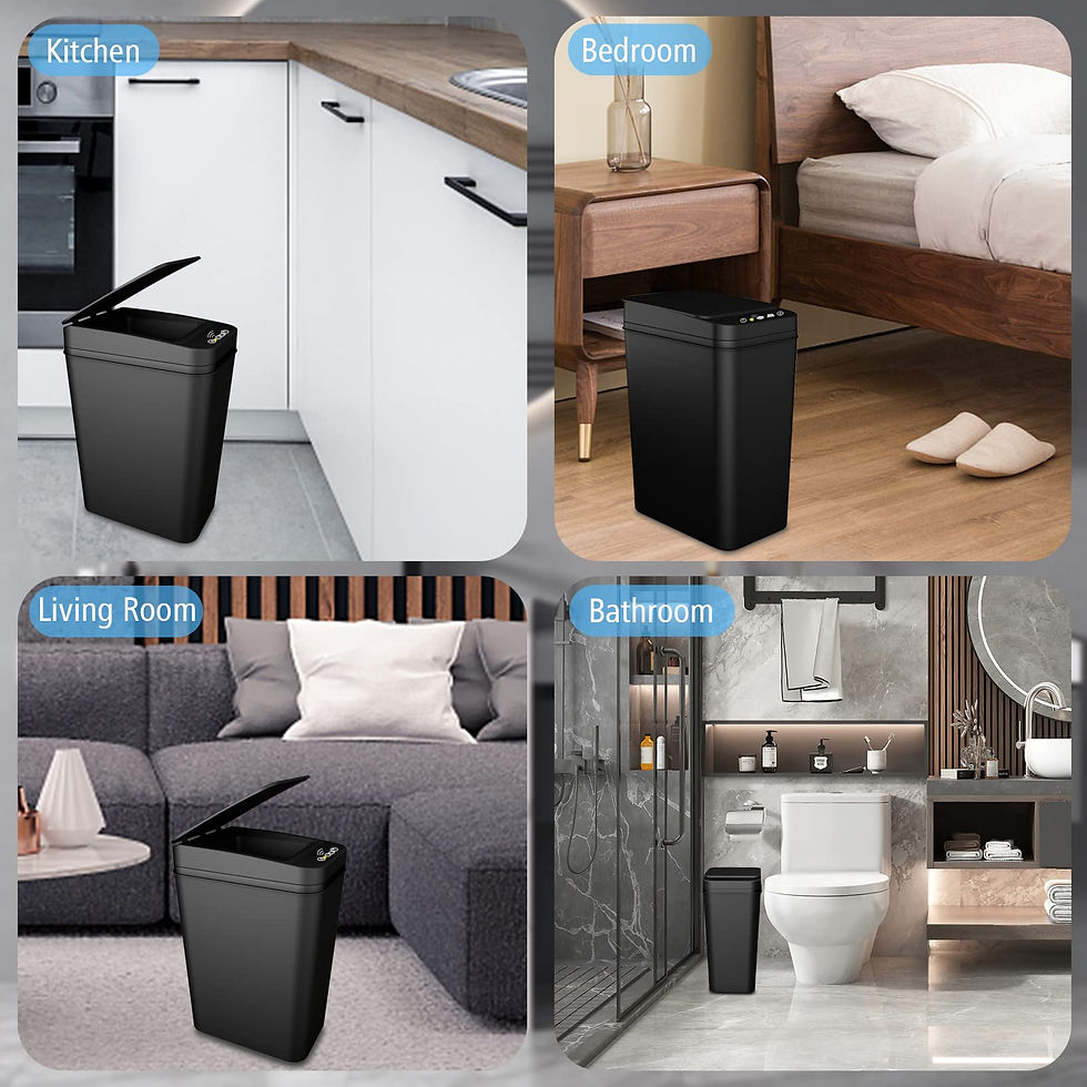 Thumbnail: Bathroom Trash Can with Lid Touchless Automatic Garbage Can Slim Motion Sensor S