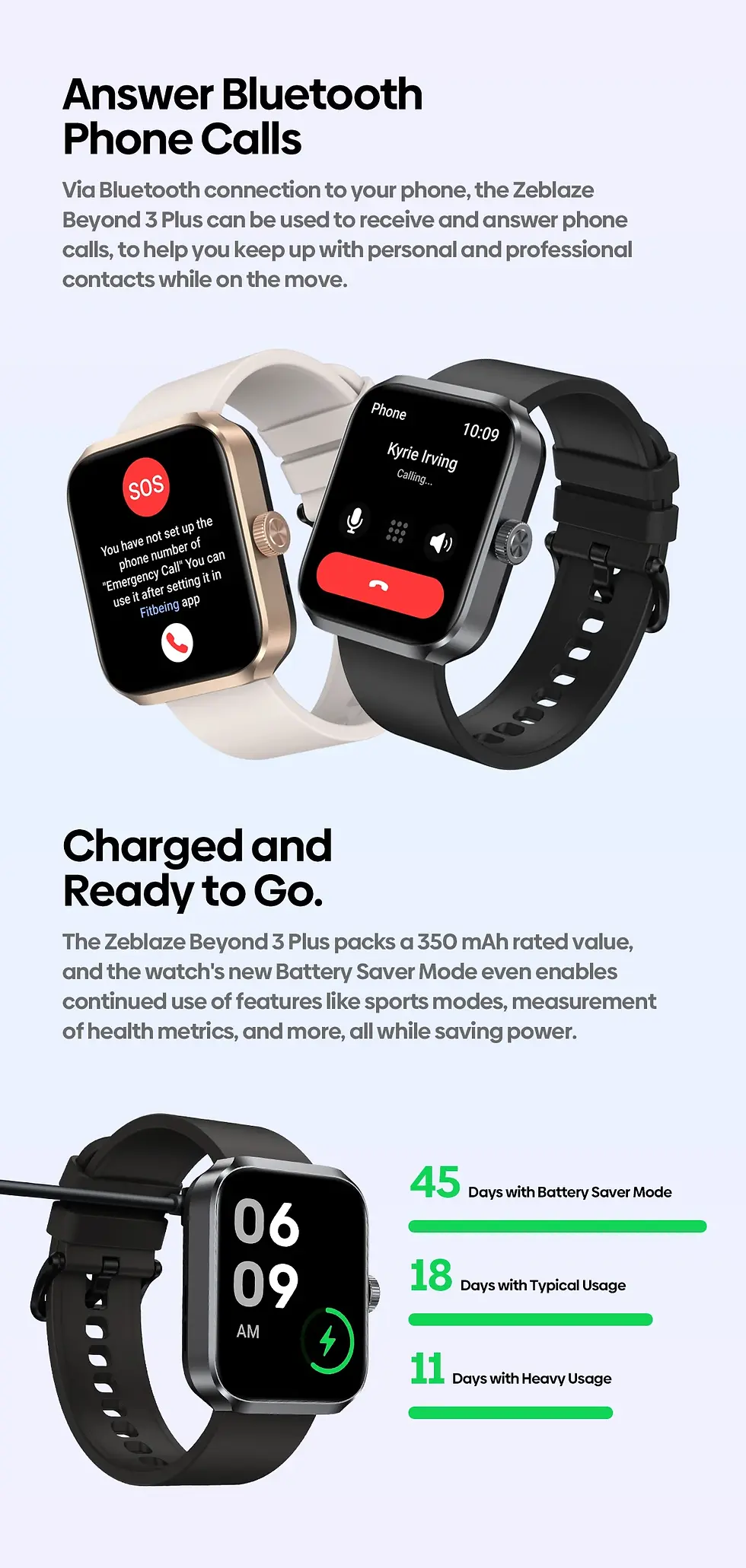 Thumbnail: Zeblaze Beyond 3 Plus GPS Smart Watch 1.78'' AMOLED Display Built-in Alexa Make/