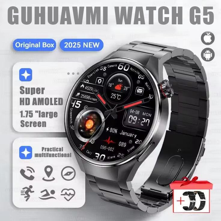 Thumbnail: 2025 New Originl Watch G5 PlUS Smart Watch 1.75" HD AMOLED Screen GPS track Hear