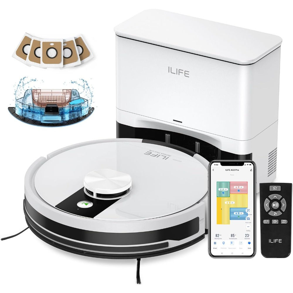 Self Emptying Robot Vacuum and Mop Combo with LiDAR Navigation 60 Days Auto Dust