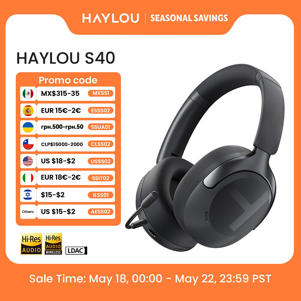 Thumbnail: HAYLOU S40 ANC Wireless Headphone 50dB Noise Canceling Hi-Res 3D Spatial Audio E