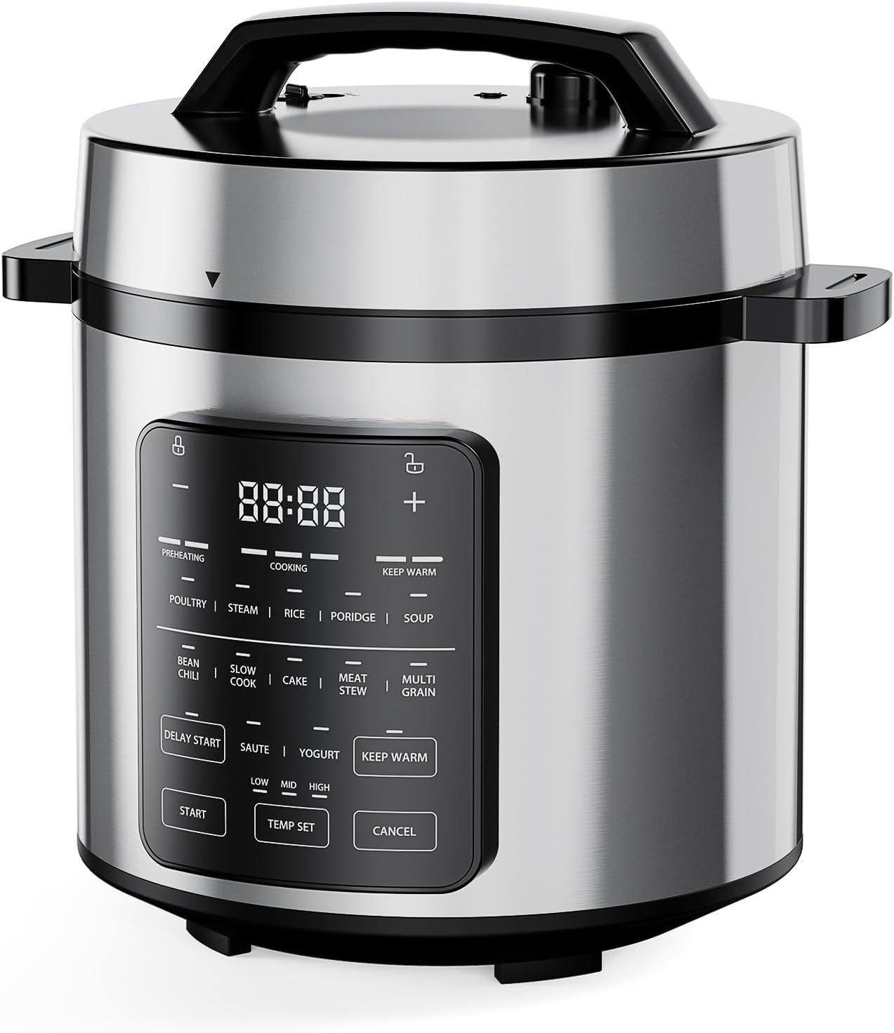 12-in-1 Electric Pressure Cooker 6 QT Stainless Steel Multi Cooker for Rice, Ste