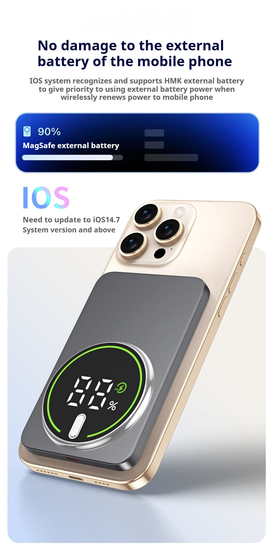Thumbnail: Ultra-thin 20000mAh Mobile Power Bank Magnetic Wireless Fast Charging Portable E