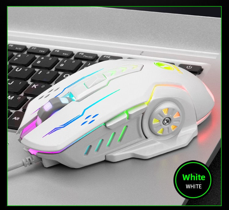 Thumbnail: 1pc V7 Mechanical Gaming Mouse with LED Lights, Wired Notebook Mouse for Laptop 