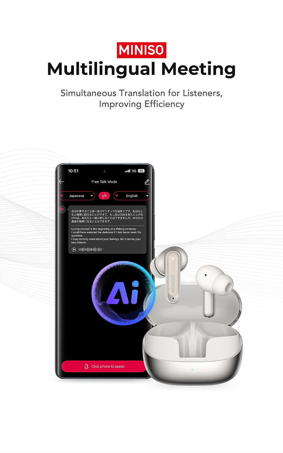 Thumbnail: MINISO MS106 Bluetooth Earphone TWS Wireless Headphones Long Battery Life Sports