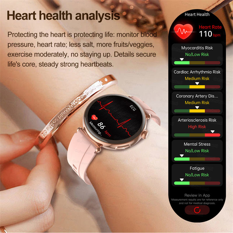 Thumbnail: Women Smartwatch 1.32inch AMOLED Screen Call ECG Sport Watch Blood Pressure Micr