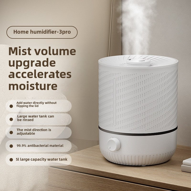 5L Large Capacity Air Humidifier Smart Humidifier with Rotating Mist Auto Shut-O