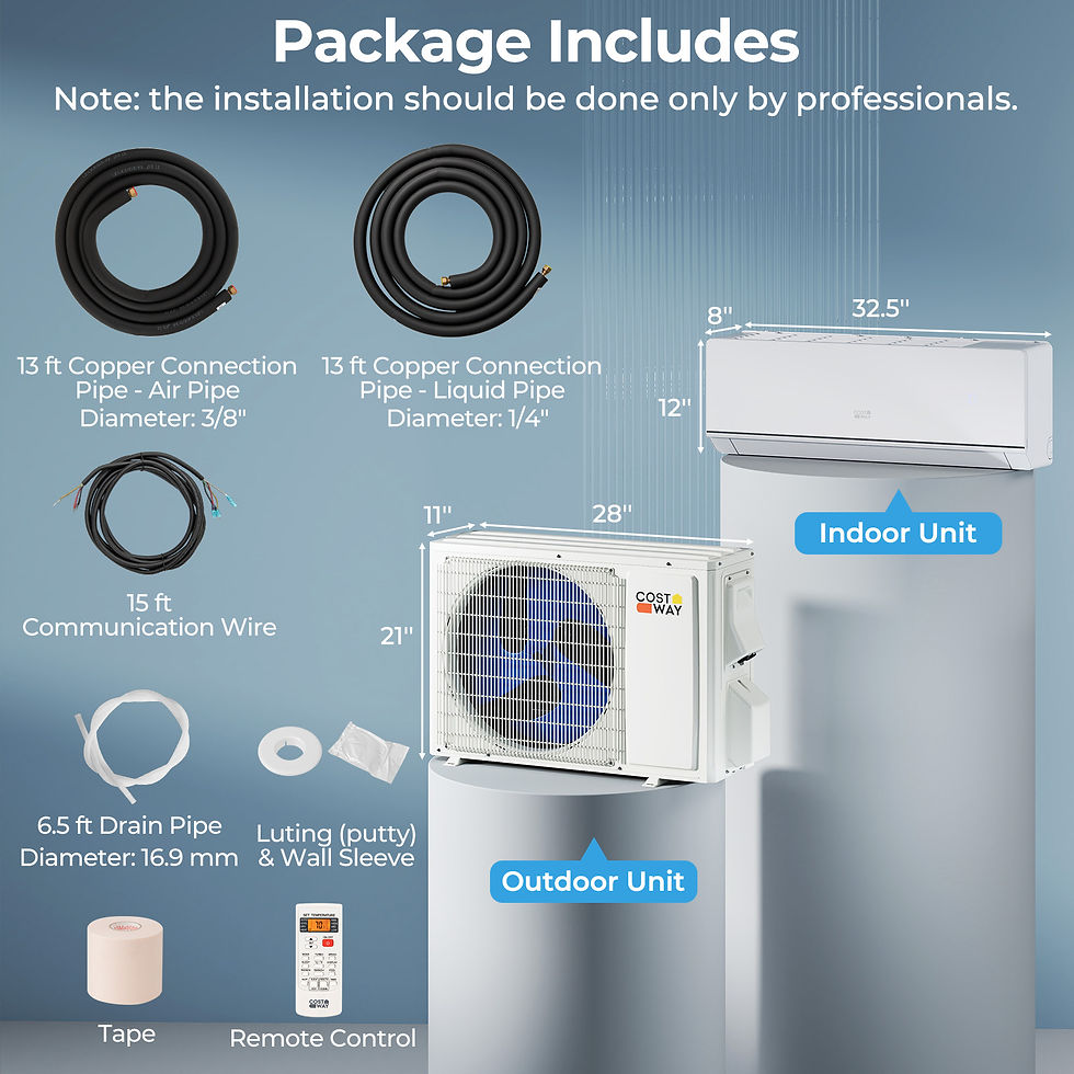Thumbnail: 18000 BTU Mini Split Air Conditioner & Heater 25 SEER2 208-230V AC Unit