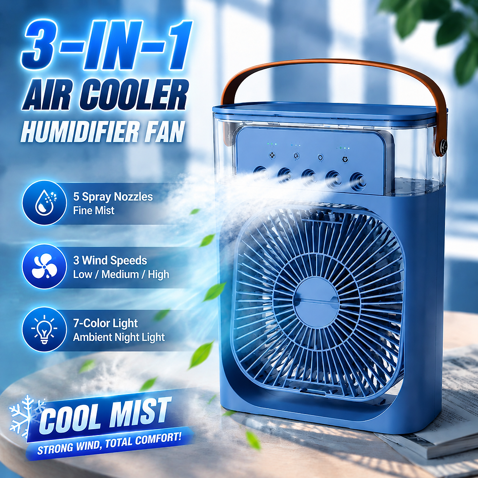 Thumbnail: Three-in-one Fan Air Conditioner LED Light Portable Humidifier Air Conditioner F