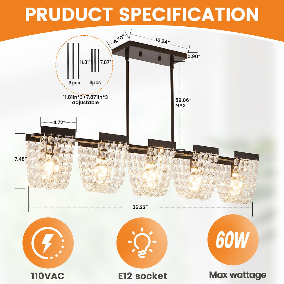 Thumbnail: 5-Light Luxury Gold Chandeliers for Living Room K9 Crystal Chandelier Fixture LE