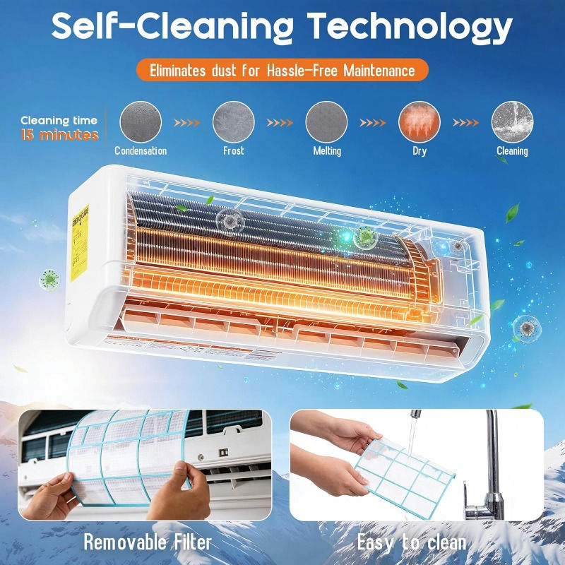 Thumbnail: Albott Mini Split Air Conditioner and Heater 12,000 BTU, Inverter Energy-Efficie