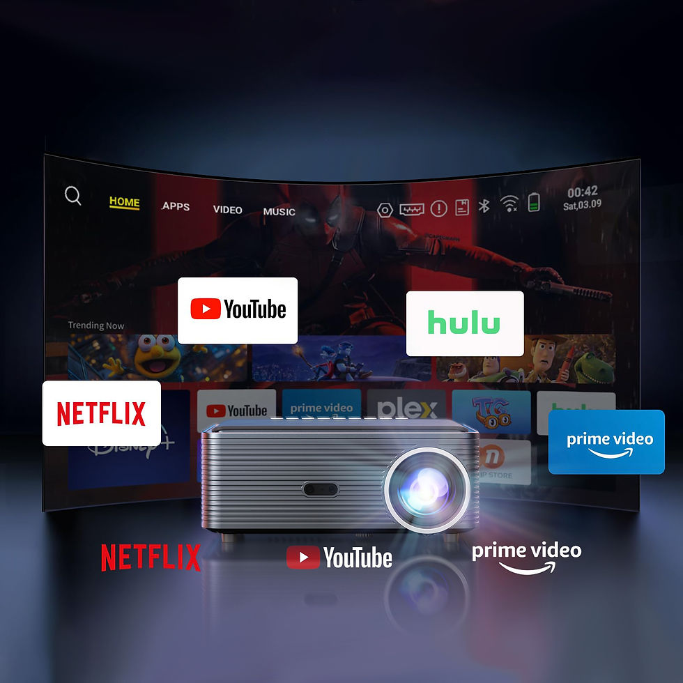 Thumbnail: Fintex 8K Support HD 1080P 1000ANSI P1 Ultra 4K Projector 5W Speaker Android9.0 