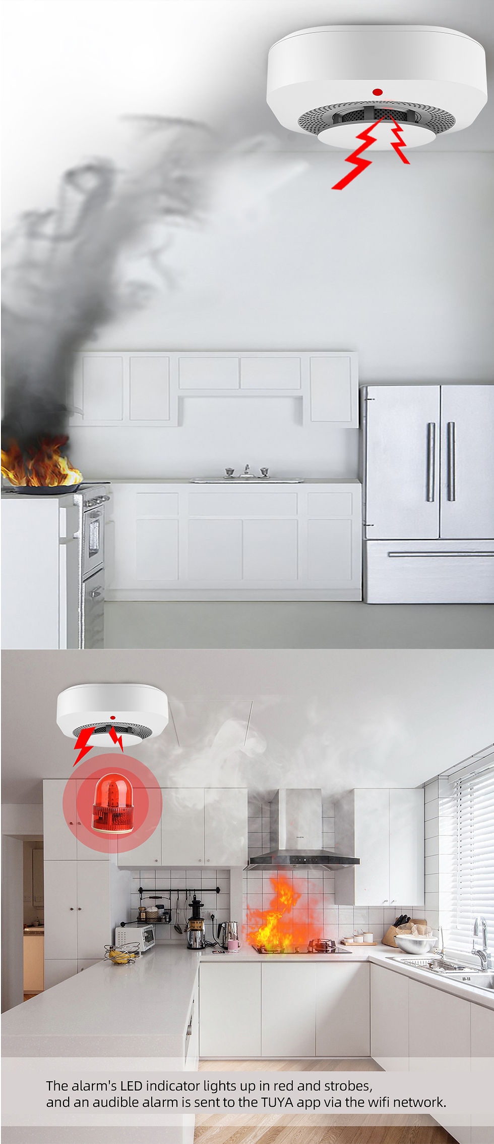 Thumbnail: Tuya Zigbee Independent Smoke Detector Sensor For Home Warehouse Security Smart 