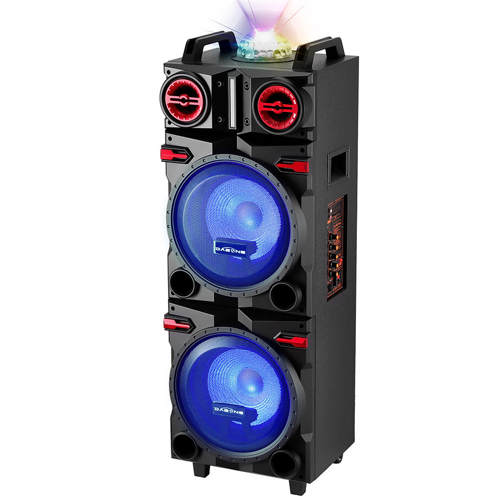 Thumbnail: 9000W Portable Party Bluetooth Speaker Rechargable Dual 10" Woofer Led Light USB