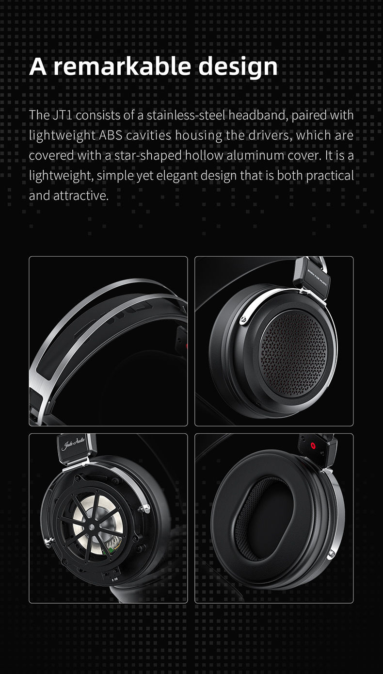 Thumbnail: FiiO JT1 3.5mm Studio Headphones for Recording Gaming with Microphone, 50mm Diap